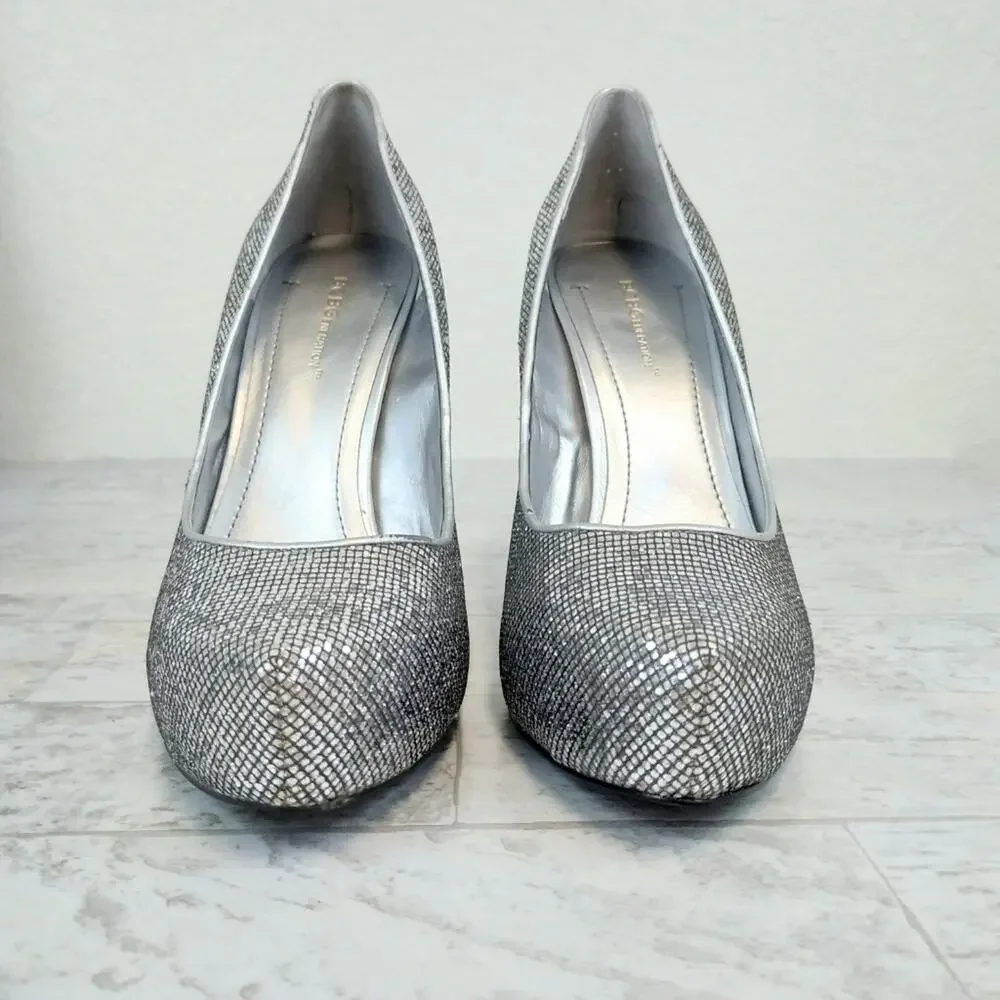 BCBG Silver/Candie Glitter Parade Platform Heels
